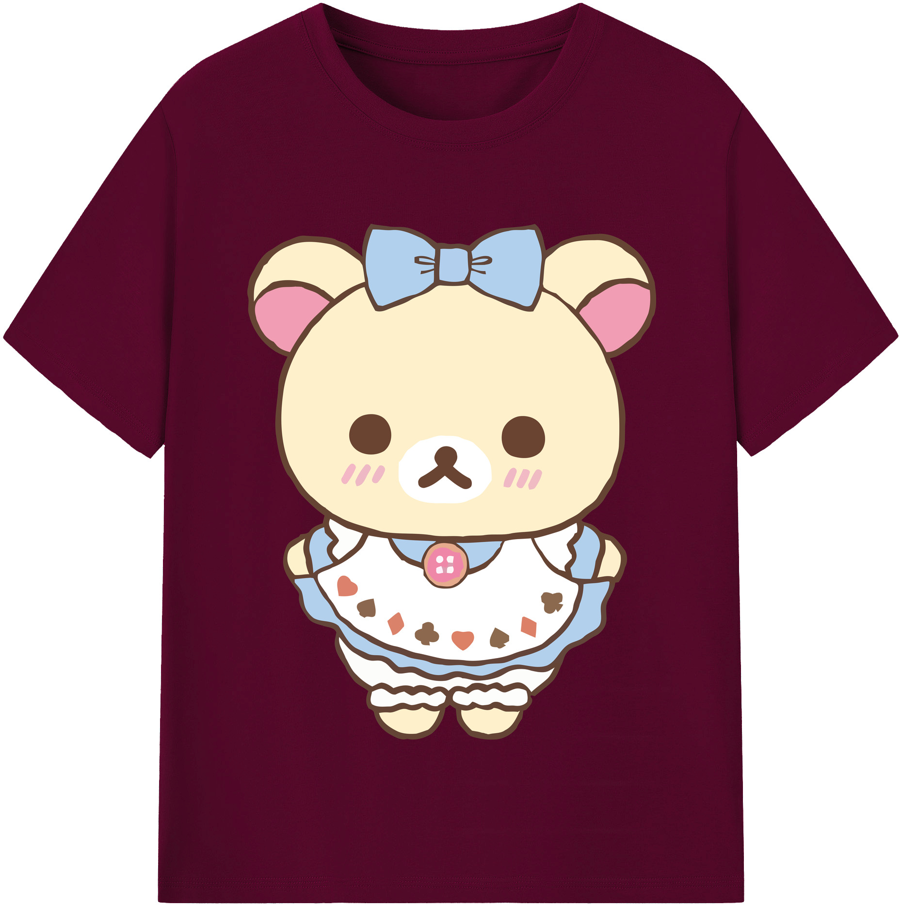 （画像用） リラックマ リラックマ キイロイトリ Rilakkuma Korilakkuma Kiiroitori レディースカジュアルプリントTシャツ（綿100％）